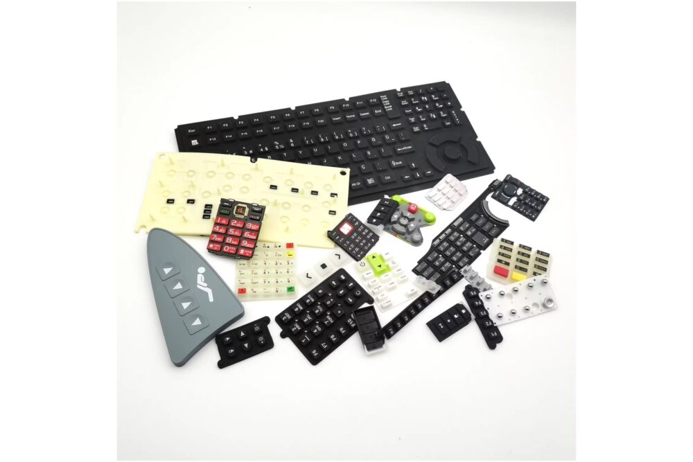 silicone rubber button keypad with conductive carbon pill PU coating silicone keypad