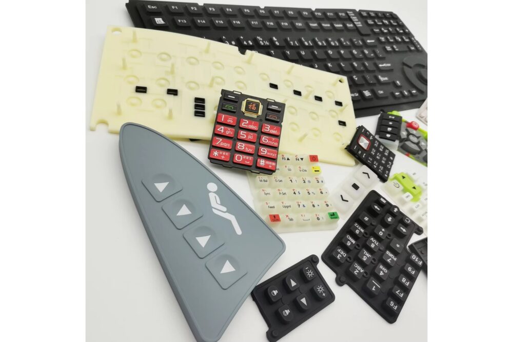 silicone rubber button keypad with conductive carbon pill PU coating silicone keypad