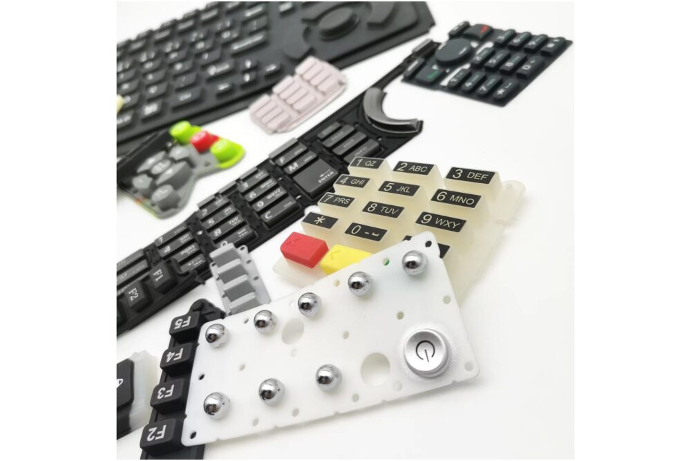 silicone rubber button keypad with conductive carbon pill PU coating silicone keypad