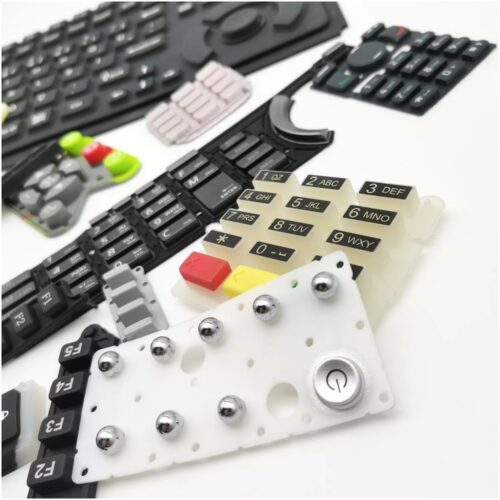 silicone rubber button keypad with conductive carbon pill PU coating silicone keypad