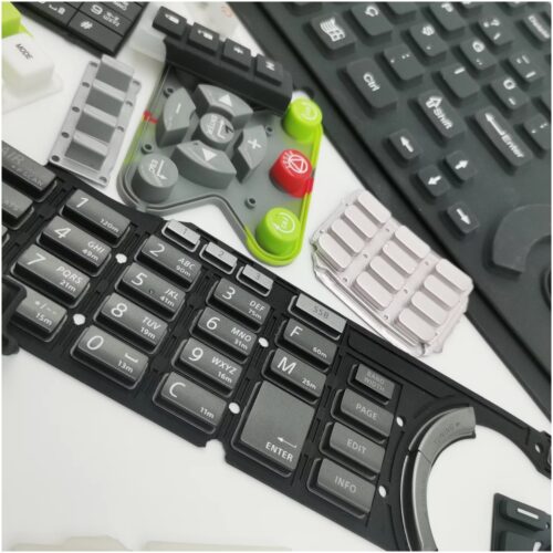 silicone rubber button keypad with conductive carbon pill PU coating silicone keypad