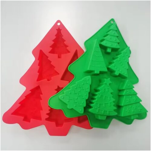 OEM Snowflake Christmas Silicone Cake Mold Pastry Baking Decorating Tool Christmas Tree Bread Biscuit Ice Cream Mold